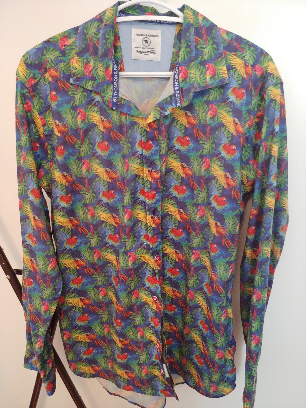 Men’s Tropical Parrot Print Shirt - Multicolor